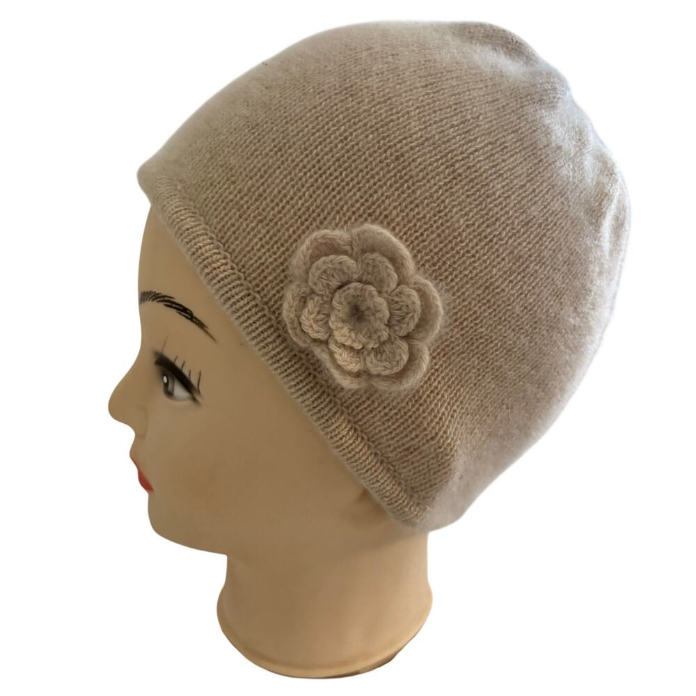 Retro 100% Cashmere Knit 20's Style Flapper Cloche Hat Skull Cap Coquette